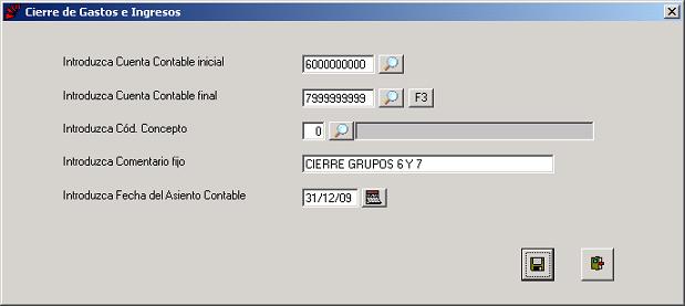 Cierre de Gastos e Ingresos